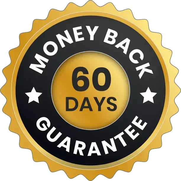 60-day money-back guarantee seal